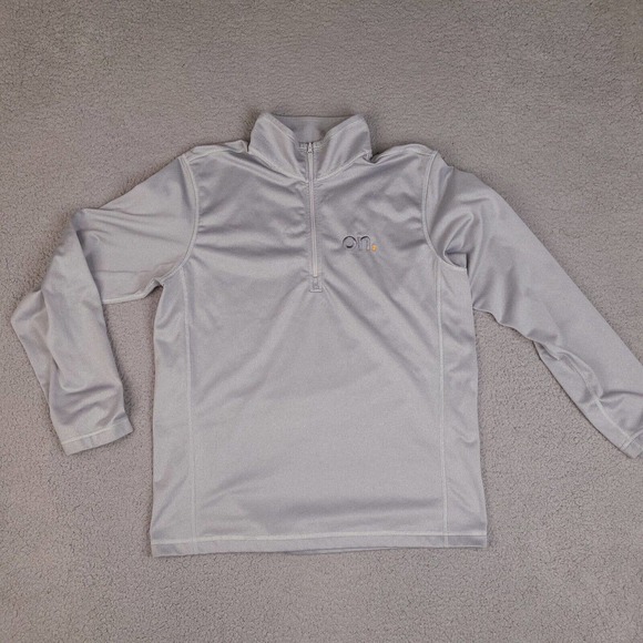 North Face Jacket Mens Large Gray Fleece‎ 1/4 Zip Long Sleeve On. Embroidered - Picture 1 of 16
